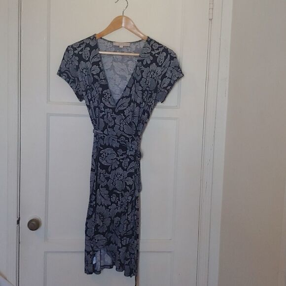 LOFT Petites Forever Navy Wrap Dress Medium Petite - Picture 1 of 6